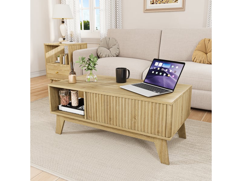  Table basse multifonction – plateau relevable –  rangement intégré – design moderne  - Conforama D