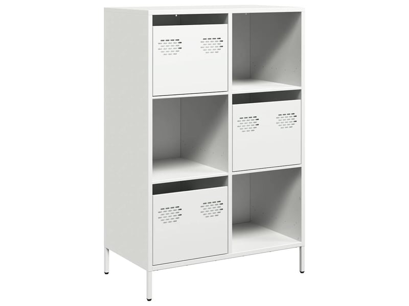  Buffet haut - bahut - meuble de rangement blanc 68x39x103,5 cm acier  - Conforama A