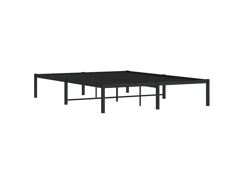  Lit double- lit adulte -  cadre de lit métal sans matelas noir 140x200 cm  - Conforama C