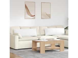 Lot de 2 coussins de canapé, coussins décoratifs tissu blanc 120 x 40 cm cf58761