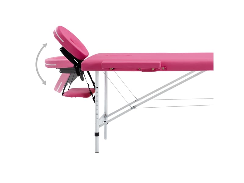  Table de massage pliable 2 zones inox rose 02_0001809  - Conforama E