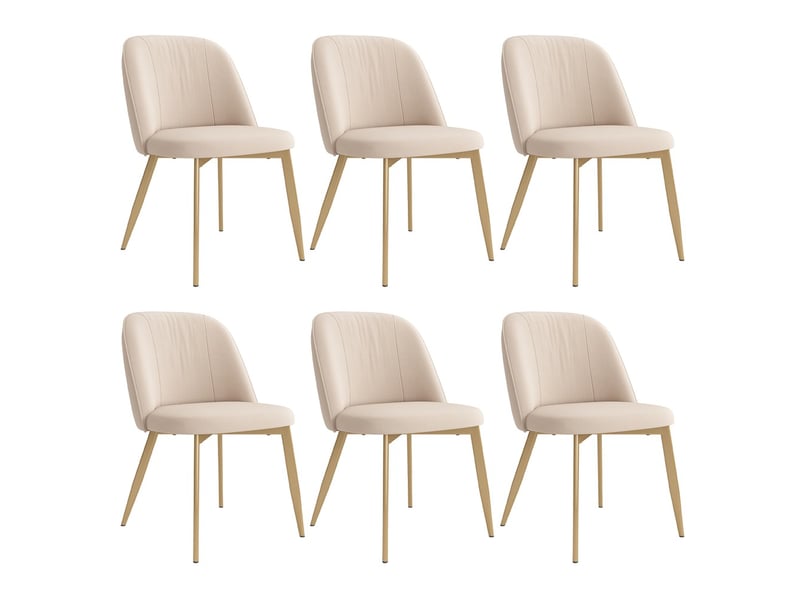  Chaise salle à manger velours beige doré lot 6 confort respirant moderne cuisine salon café  - Conforama E