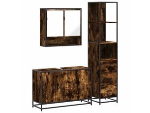 Ensemble de meubles de salle de bain 3 pcs chêne fumé cf63728