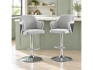 tabouret de bar assise réglable en hauteur <strong>STILVORA</strong> - gris hauteur d'assise 64 cm vendu Par paire