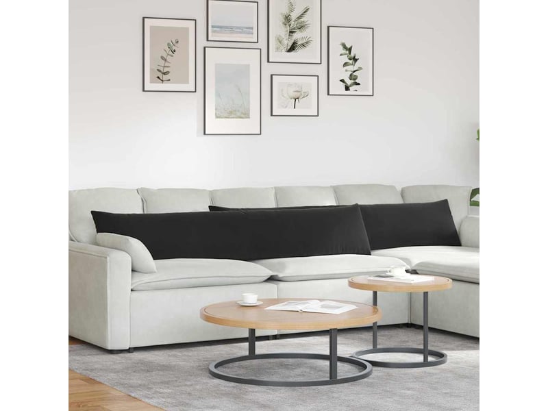  Lot de 2 coussins de canapé, coussins décoratifs noir 200 x 40 cm cf59135  - Conforama B