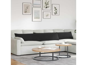 Lot de 2 coussins de canapé, coussins décoratifs noir 200 x 40 cm cf59135