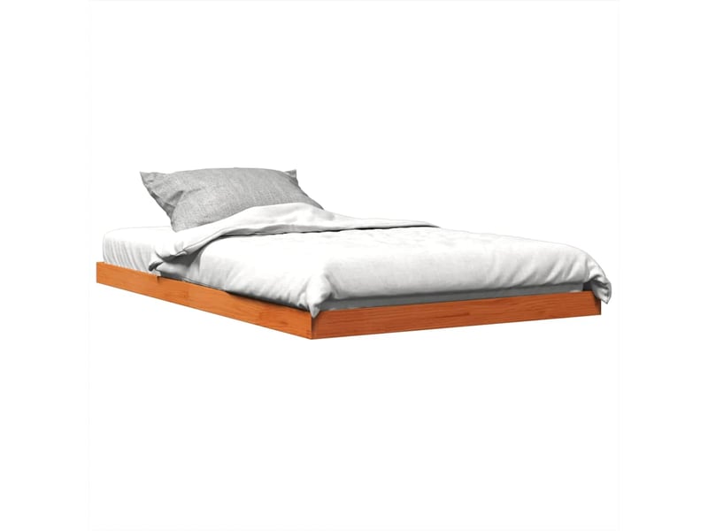  Lit double- lit adulte -  cadre de lit sans matelas  marron 120x190cm bois pin massif  - Conforama B