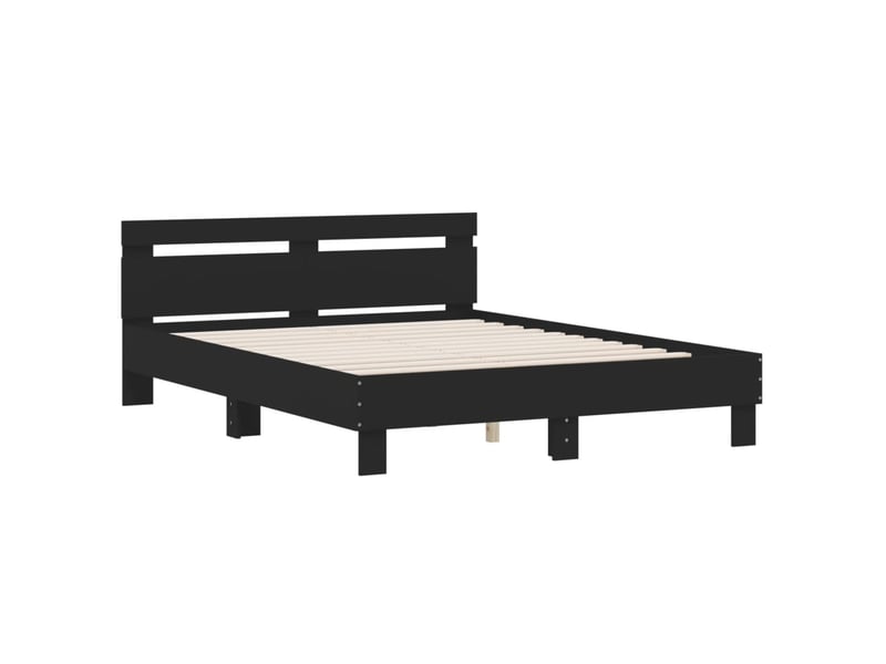 Lit double- lit adulte -  cadre de lit sans matelas noir 150x200 cm  - Conforama B