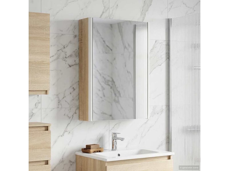  Armoire miroir salle de bain, meuble de rangement chêne sonoma 33x11.5x50 cm  - Conforama D
