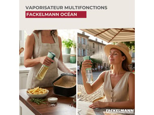 Vaporisateur rechargeable multifonctions en verre fackelmann océan