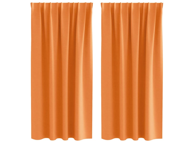  Lot de 2 rideaux occultants, rideaux black-out avec anneaux orange 175 x 140 cm cf44720  - Conforama A