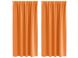 Lot de 2 rideaux occultants, rideaux black-out avec anneaux orange 175 x 140 cm cf44720