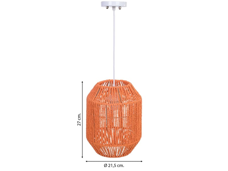  Lampe de plafond en papier orange d21,5x27h cm  - Conforama C