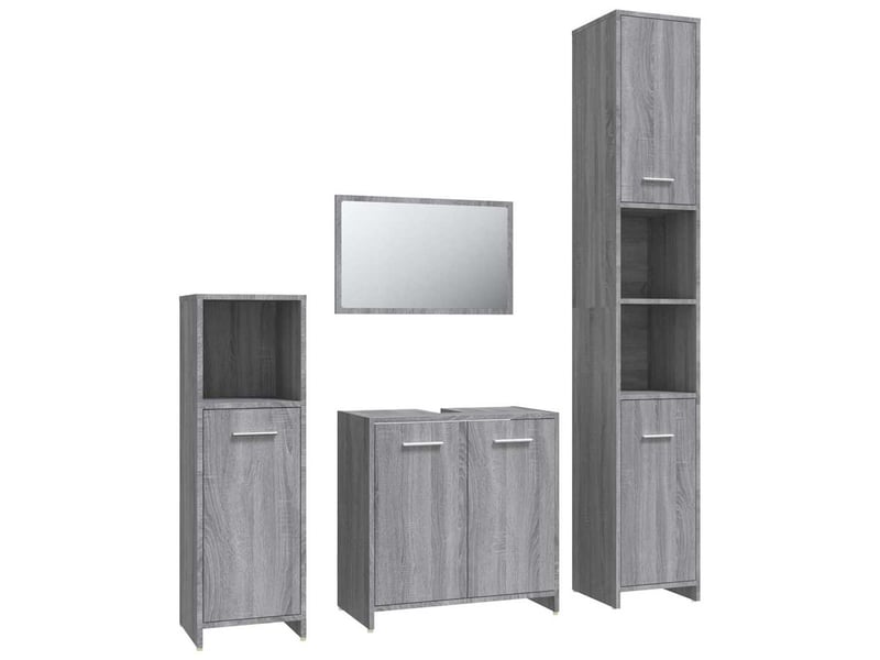  Ensemble de meubles de salle de bain 4 pcs sonoma gris cf63875  - Conforama A