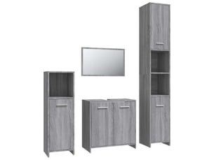 Ensemble de meubles de salle de bain 4 pcs sonoma gris cf63875
