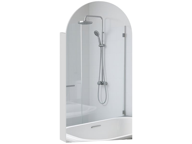  Armoire de toilette murale avec miroir arqué 3 étagères blanc 40 x 12 x 80 cm  - Conforama A