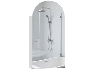 Armoire de toilette murale avec miroir arqué 3 étagères blanc 40 x 12 x 80 cm