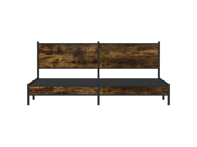  Lit double- lit adulte -  cadre de lit en métal sans matelas chêne fumé 200x200 cm  - Conforama D