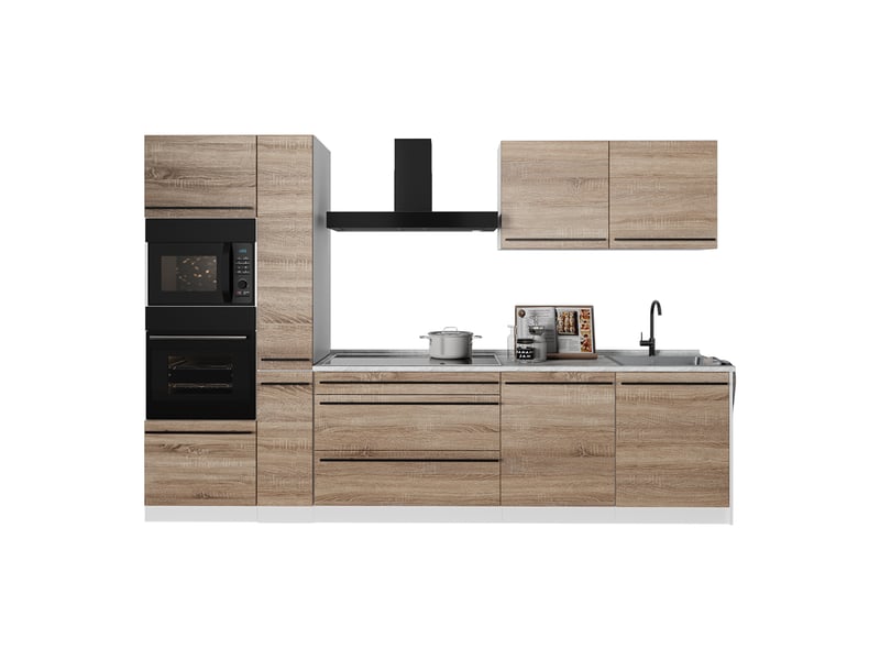  Vicco cuisine, sonomablanc, 310cm plan de travail anthracite  - Conforama E
