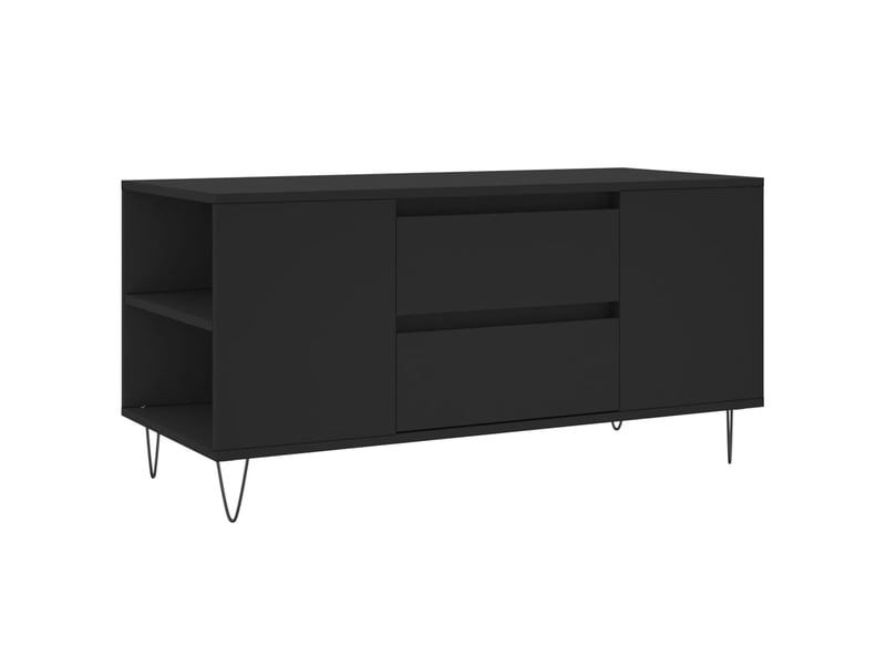  Table basse - table de salon - table à thé noir 102x44,5x50 cm bois d'ingénierie  - Conforama A
