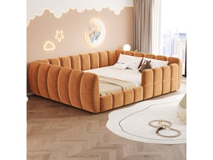 Lit 2 places 140x200 cm OOIILLEE  Luxe haut de gamme coloris orange
