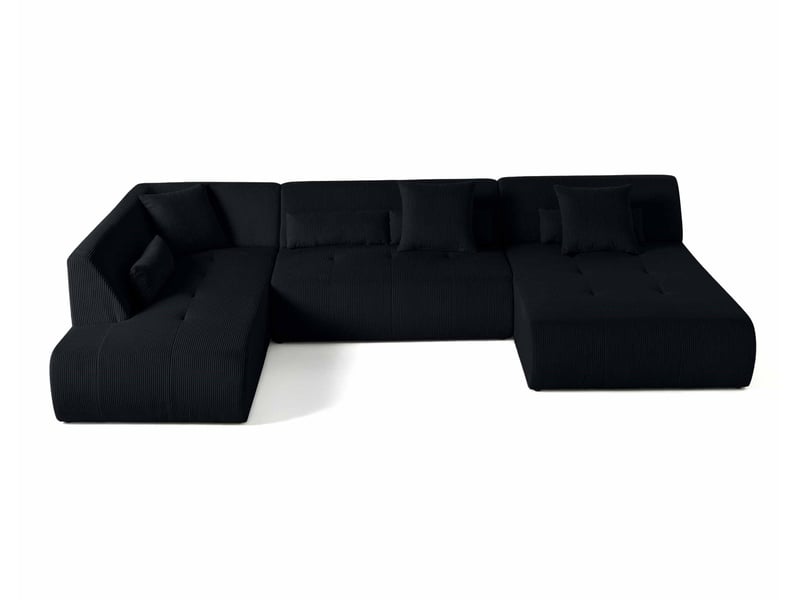  Onyx - canapé panoramique modulable d'angle gauche 7 places - en velours côtelé - lisa design - noir ONYX - Conforama A
