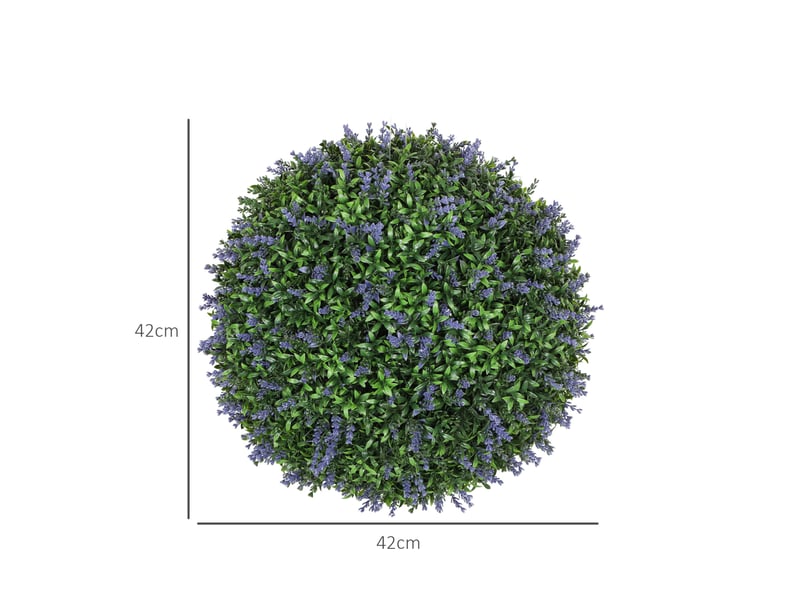 Plantes artificielles lavande, lot de 2, violettes et vertes 42 cm, protégées uv pour intérieur et extérieur - Conforama C