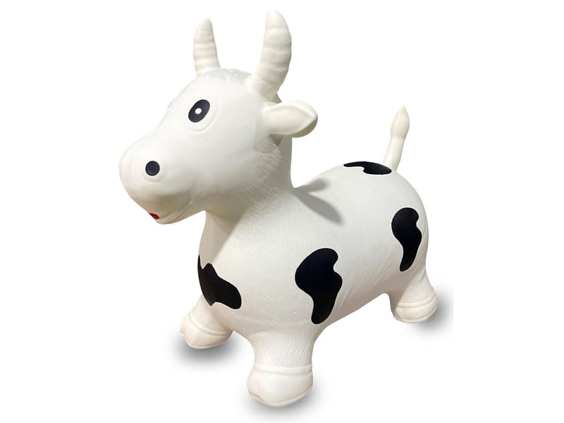 Animal rebondissante vache hoppydoo blancnoir avec pompe 460318 - Conforama A