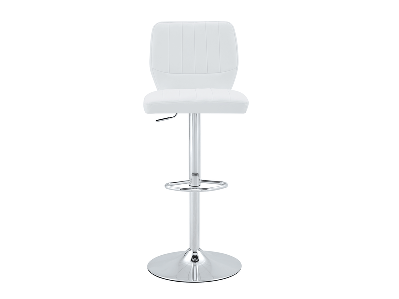  Lot de 2 tabourets de bar,réglables et pivotants 360°,similicuir,blanc  - Conforama D
