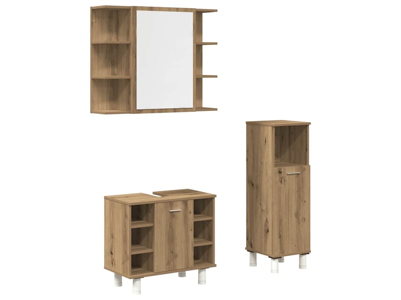 Ensemble de meubles salle de bain 3 pcs bois d'ingénierie cf63949 - Conforama A