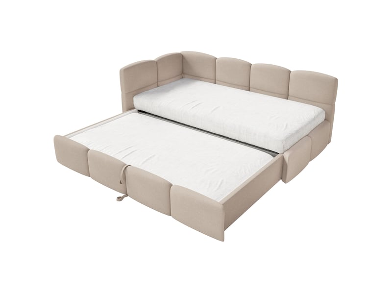  Selsey cloudy - lit rembourré - 170x185 cm - chenille beige - côté gauche Cloudy - Conforama D