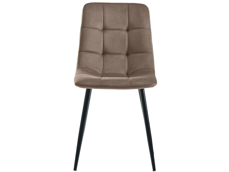  Lot de 4 chaises salle à manger velours marron, dossier et structure métal – design chic moderne  - Conforama A