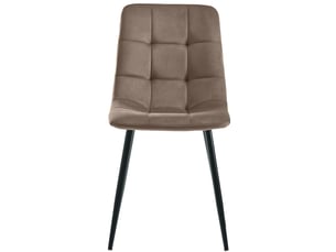 Lot de 4 chaises salle à manger velours marron, dossier et structure métal – design chic moderne