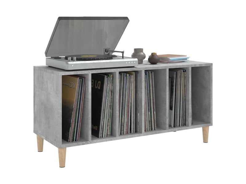  Armoire à disques, armoire de rangement gris béton 100x38x48 cm bois d'ingénierie shl77143  - Conforama D