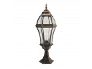 Lanterne de muret extérieur fabrilamp becrux noir et or, 1 x e27, ip44, 64,5 x 21 x 21 cm