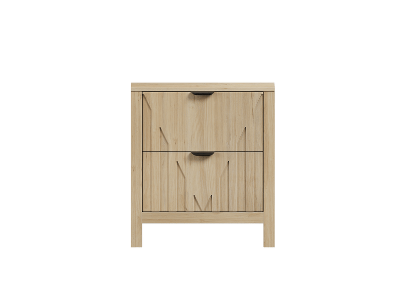  Table de chevet avec tiroir compartimenté et plateau, finition chêne en relief, structure stable pour la chambre  - Conforama A