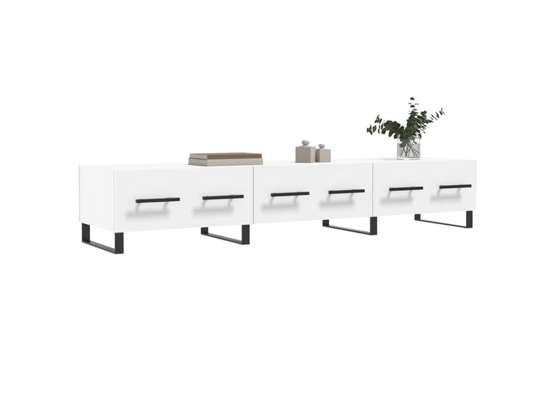  Meuble tv - banc tv - meuble de rangement blanc 150x36x30 cm bois d'ingénierie  - Conforama C