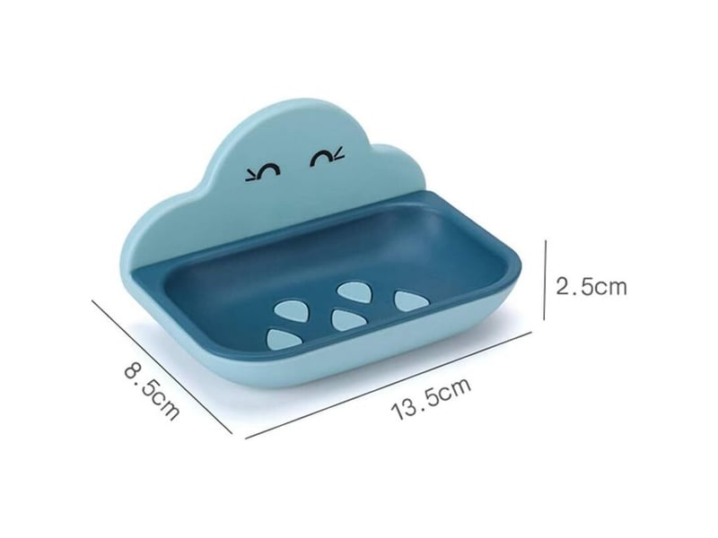  4 pièces porte-savons double couche plastique amovible mural (bleu, rose, blanc, bleu foncé)  - Conforama B