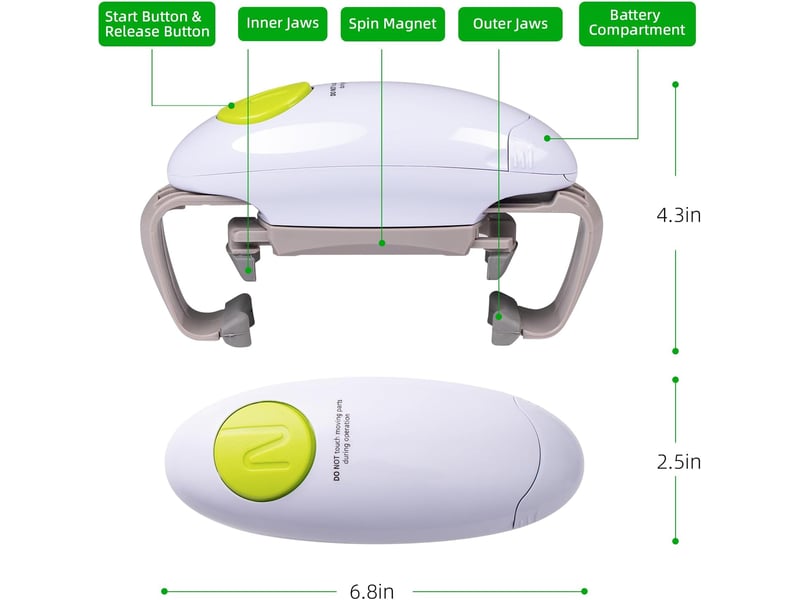 (piles non incluses) ouvre-boîte électrique portable à bord lisse, ouvre-boîte automatique mains libres, ustensile de cuisine, ouvre-boîte à piles, ga GTR03820 - Conforama B