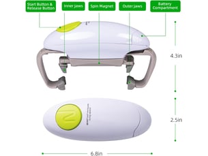 (piles non incluses) ouvre-boîte électrique portable à bord lisse, ouvre-boîte automatique mains libres, ustensile de cuisine, ouvre-boîte à piles, ga