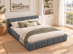 Lit 2 places 140x200 cm MIOOSUT coloris gris