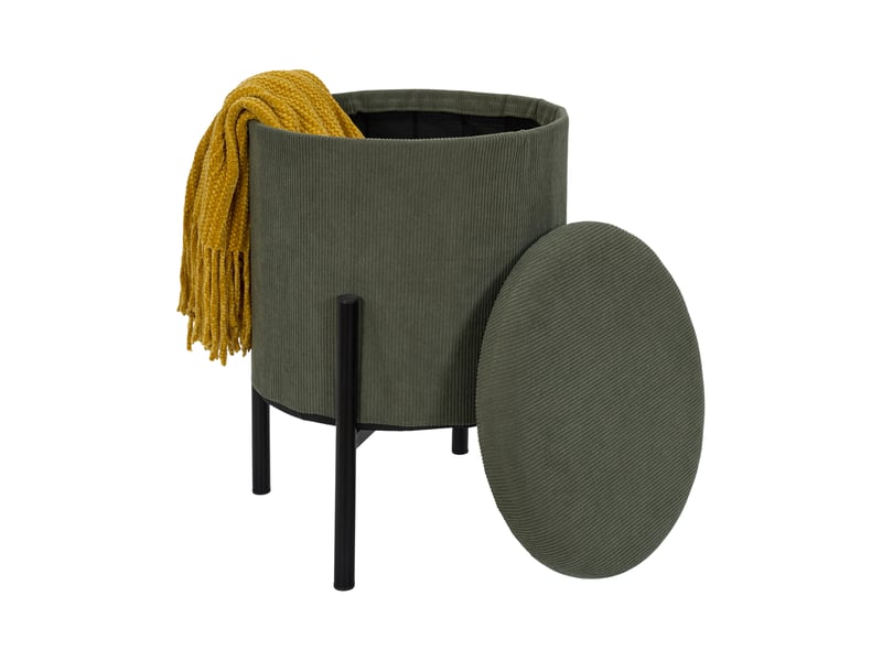 Lot de 4 poufs - home deco factory - jules - rangement - cotelet - vert  - Conforama D