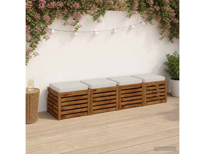  Lot de 4 coussins de siège, coussins d'assise soest 100 % polyester blanc cf60323  - Conforama B