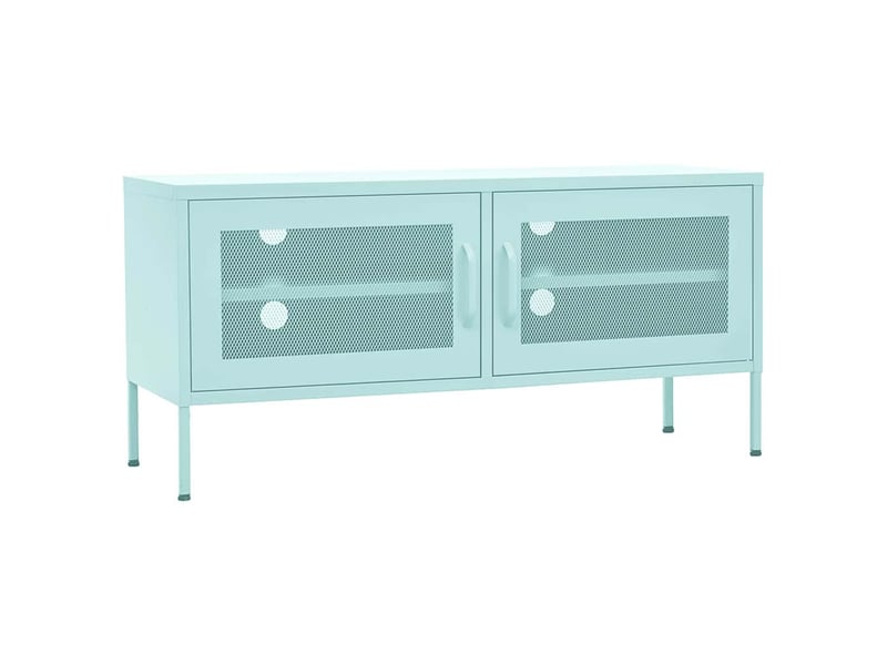  Meuble tv - banc tv - meuble de rangement vert menthe 105x35x50 cm acier  - Conforama A