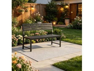 Banc de jardin extérieur avec dossier 115 cm noir homvra