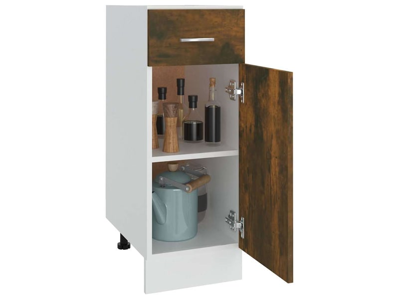  Armoire de cuisine, armoire à tiroirs lyon chêne fumé 30x46x81,5cm bois d'ingénierie  - Conforama D