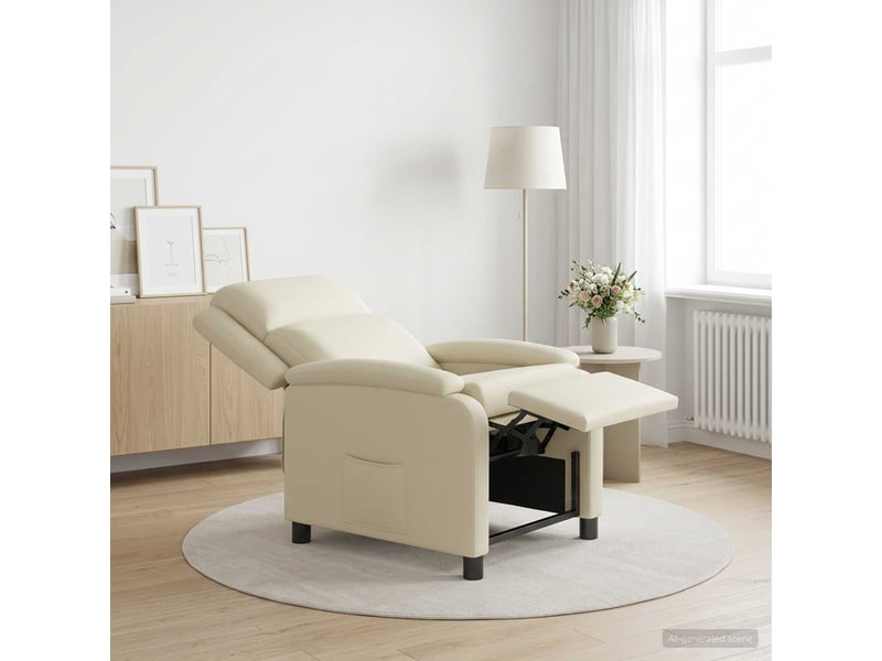  Vidaxl fauteuil inclinable crème simili cuir  - Conforama B