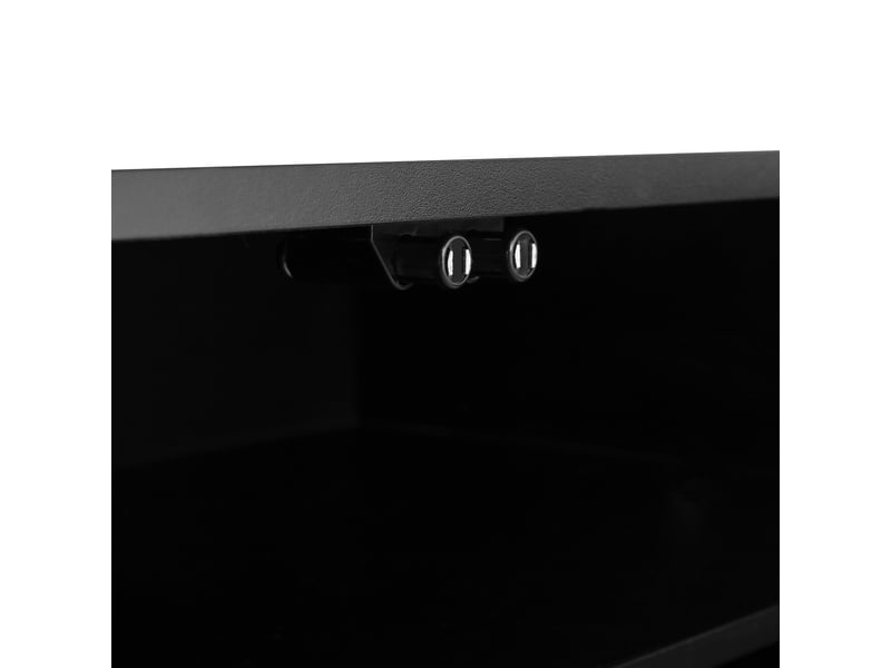  Meuble tv moderne noir effet bois 175 cm design incurvé minimaliste grand rangement et gestion des câbles  - Conforama E