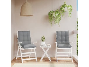 Lot de 2 coussins d'extérieur, coussins de chaise gris 100 x 50 x 7 cm cf56393