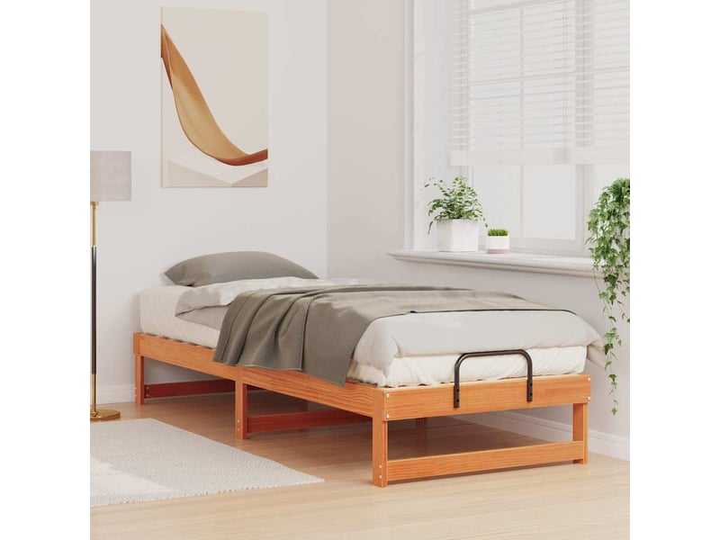  Lit simple- lit adulte -  cadre de lit marron 80 x 200 cm pin massif  - Conforama B